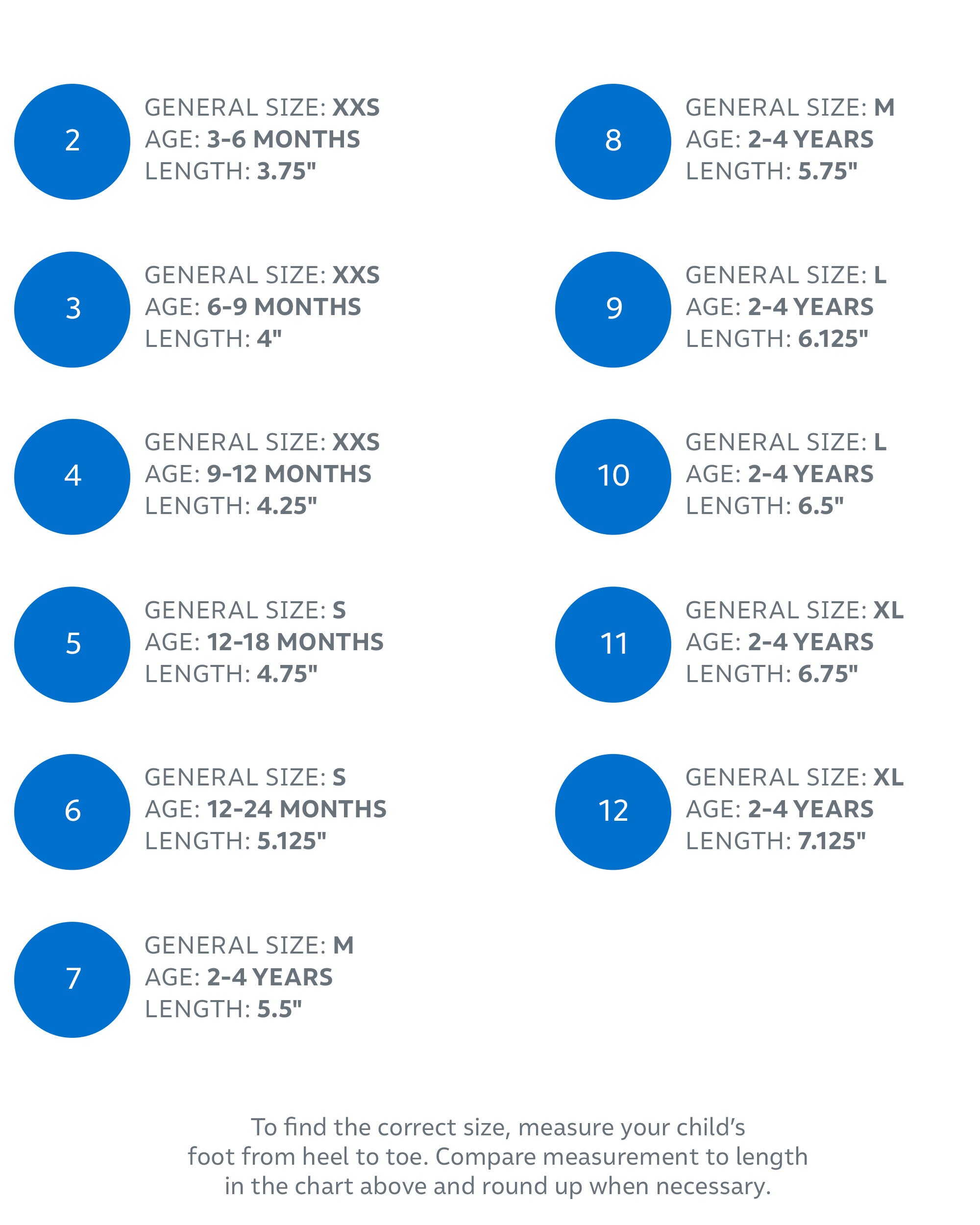 Rainbow sandals size chart top